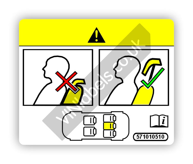 Audi head restraint warning decal