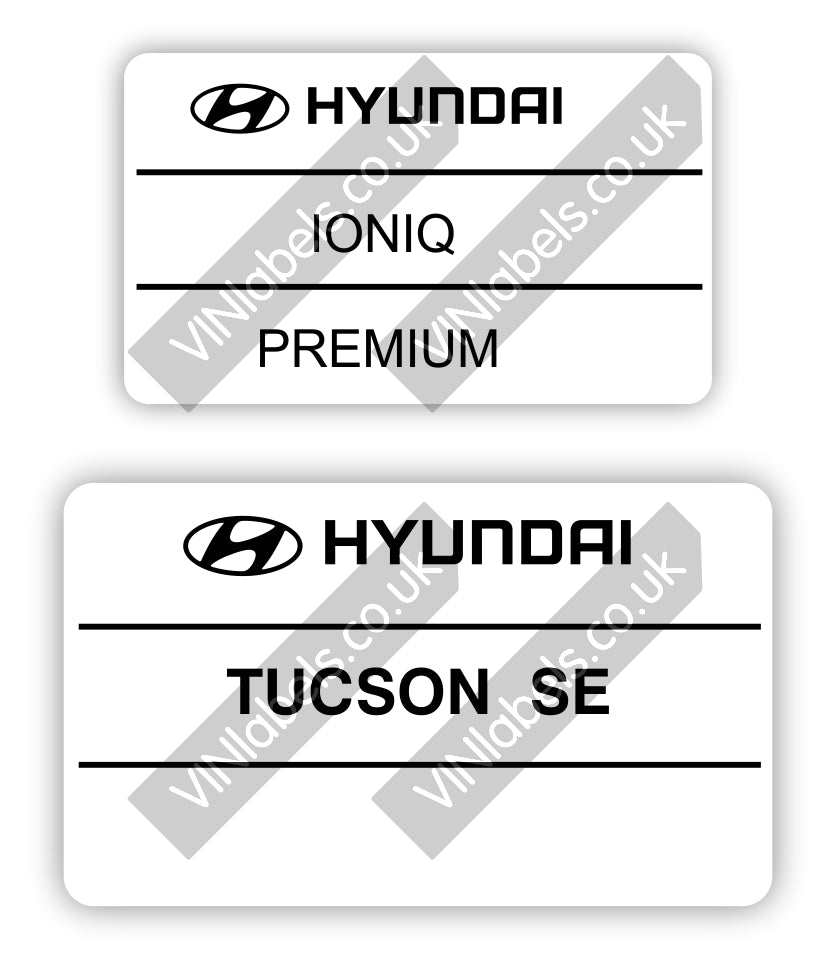 Hyundai Model / Spec Identification Label – VIN Labels